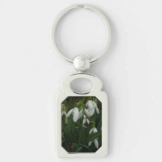 Snowdruppels I (Galanthus) White Spring Flowers Sleutelhanger (Voorkant)