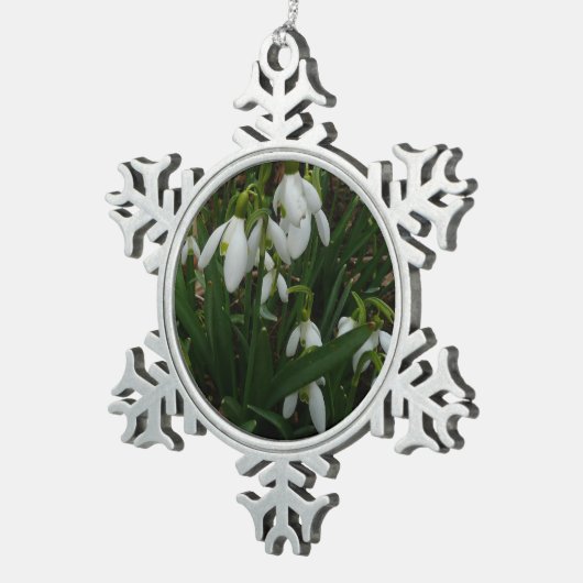 Snowdruppels I (Galanthus) White Spring Flowers Tin Sneeuwvlok Ornament (Rechts)