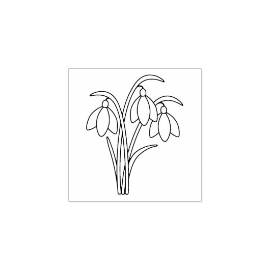 Snowdruppels - Lentbloemen 2 Rubberstempel (Afrduk)