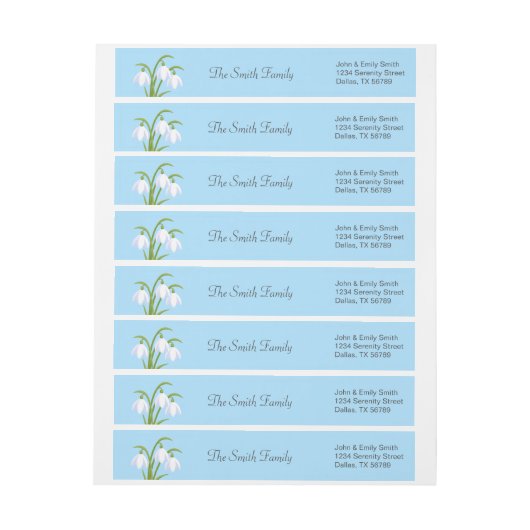 Snowdruppels - Lentbloemen op blauw (Vel)