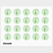 Snowdruppels - Lentbloemen op groen Ronde Sticker (Vel)