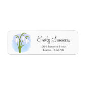 Snowdruppels - Lentbloemen op Waterverf Blauw Etiket (Voorkant)