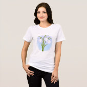 Snowdruppels - Lentbloemen op Waterverf Blauw Tri-Blend Shirt (Voorkant volledig)