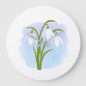 Snowdruppels - Lentbloemen op Waterverf Grote Klok (Voorkant)