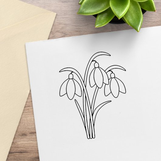 Snowdruppels - Lentbloemen Rubberstempel