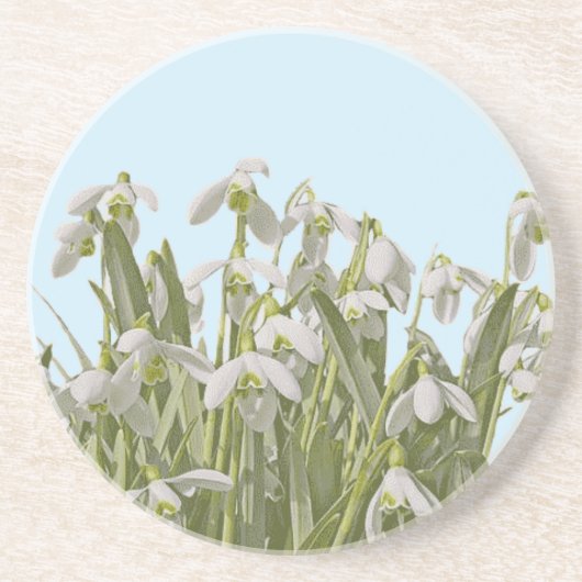 Snowdruppels Zandsteen Onderzetter (Voorkant)