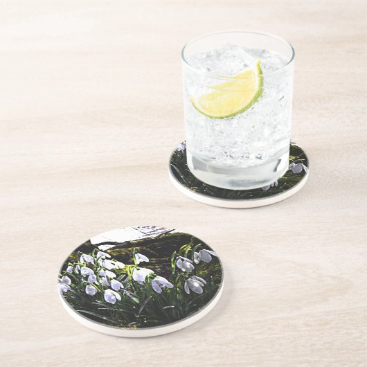 Snowdruppels Zandsteen Onderzetter (Zijkant)