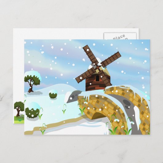 Snowdruppelwindmolen Briefkaart (Voorkant / Achterkant)