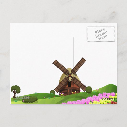 Snowdruppelwindmolen Briefkaart (Achterkant)