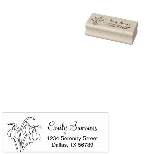 Snowdrups - adres van de Veerbloemen Rubberstempel (Gestempeld)