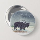 Snowdusted Bison Painting Ronde Button 7,6 Cm (Voorkant /achterkant)