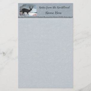 Snowdusted Deer Faux Parchment Briefpapier