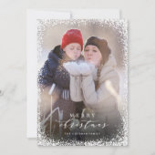 Snowed in Merry Kerstportret Holiday Kaart (Voorkant)