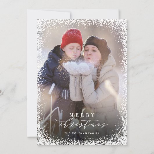 Snowed in Merry Kerstportret Holiday Kaart (Voorkant)