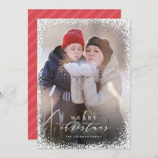 Snowed in Merry Kerstportret Holiday Kaart (Voorkant / Achterkant)