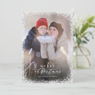 Snowed in Merry Kerstportret Holiday Kaart