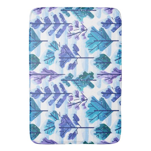 Snowed Trees Winter Pattern Badmat (Voorkant Verticaal)