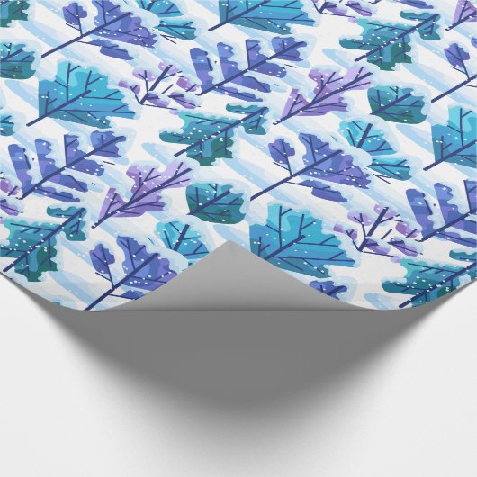 Snowed Trees Winter Pattern Cadeaupapier (Hoek)
