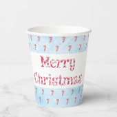 Snowfall-achtergrond voor prettige kerstsnoepjes papieren bekers (Achterkant)