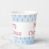 Snowfall-achtergrond voor prettige kerstsnoepjes papieren bekers (Links)