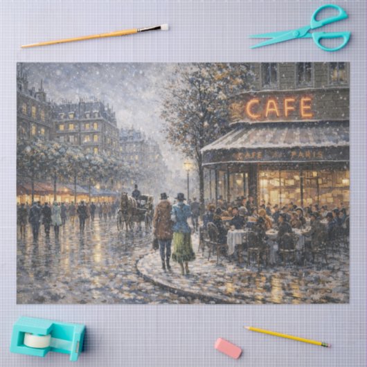 Snowfall at a Parisian Café Tissuepapier (Craft)