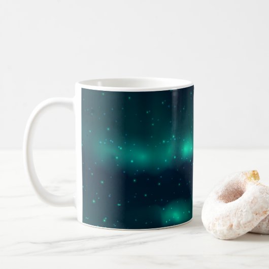 Snowfall Aurora Borealis - noordelijk licht Koffiemok (Met donut)