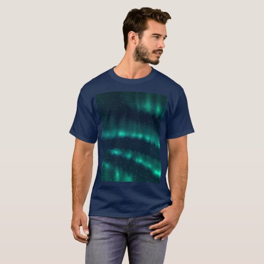 Snowfall Aurora Borealis - noordelijk licht T-shirt (Voorkant volledig)
