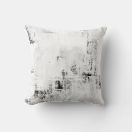 'Snowfall' Black and White Abstract Art Pillow Kussen