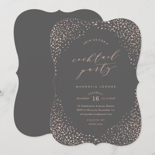 Snowfall Cocktail Party Uitnodiging (Voorkant / Achterkant)