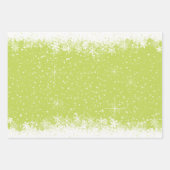 Snowfall- en sneeuwgrenzen kerstgroen ID728 Inpakpapier Vel (Voorkant)
