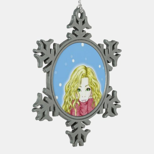 Snowfall Girl Snowflake Ornament (Links)