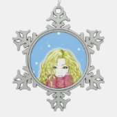 Snowfall Girl Snowflake Ornament (Voorkant)