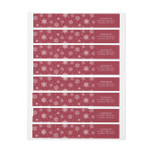 Snowfall-kerstnamelabel in rood (Vel)