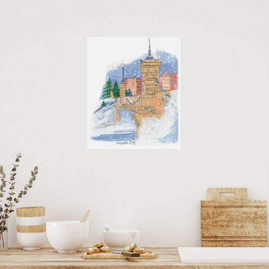 Snowfall Lagoon Poster (Keuken)