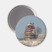 Snowfall op de Pagoda Magneet (Voorkant / Achterkant)