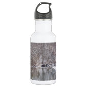Snowfall over de Finley rivier de Stainless Steel Waterfles (Voorkant)