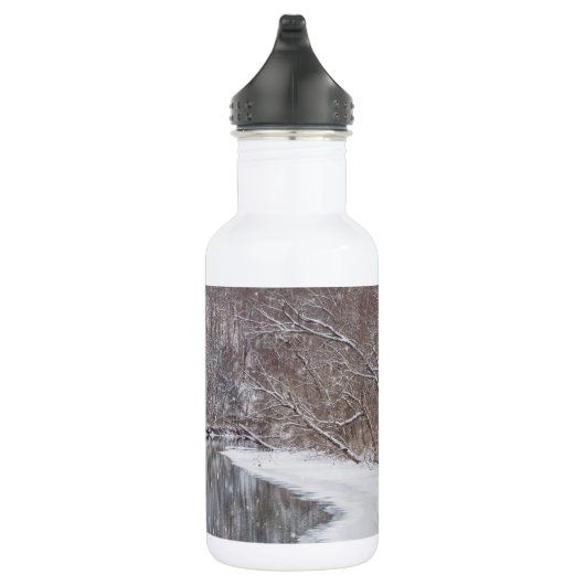 Snowfall over de Finley rivier de Stainless Steel  Waterfles (Rechts)