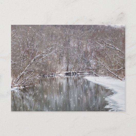 Snowfall over Finely River Blank Briefkaart (Voorkant)