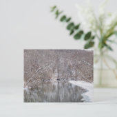 Snowfall over Finely River Blank Briefkaart (Staand voorkant)