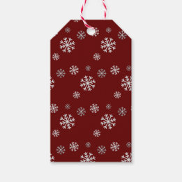 Snowfall Red Gift Label Cadeaulabel