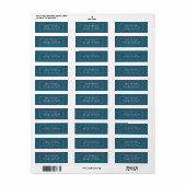 Snowfall Return Address Labels | Blauwgroen (Full Sheet)