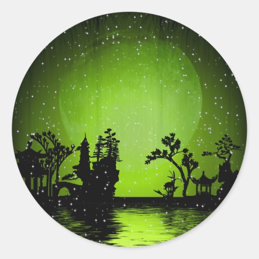 Snowfall Ronde Sticker (Voorkant)