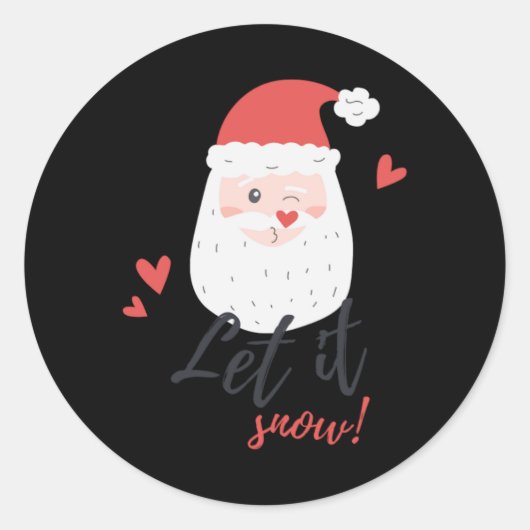 Snowfall ronde sticker (Voorkant)