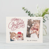 Snowfall Script 2 Fotoopname Feestdagenkaart (Staand voorkant)