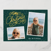 Snowfall Script 2 Fotoopname Folie Feestdagenkaart (Voorkant)