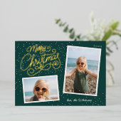 Snowfall Script 2 Fotoopname Folie Feestdagenkaart (Staand Voorkant)