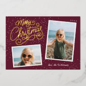 Snowfall Script 2 Fotoopname Folie Feestdagenkaart (Voorkant)