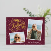 Snowfall Script 2 Fotoopname Folie Feestdagenkaart (Staand Voorkant)