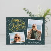 Snowfall Script 2 Fotoopname Folie Feestdagenkaart (Staand Voorkant)