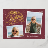 Snowfall Script 2 Fotoopname Folie Feestdagenkaart (Voorkant)